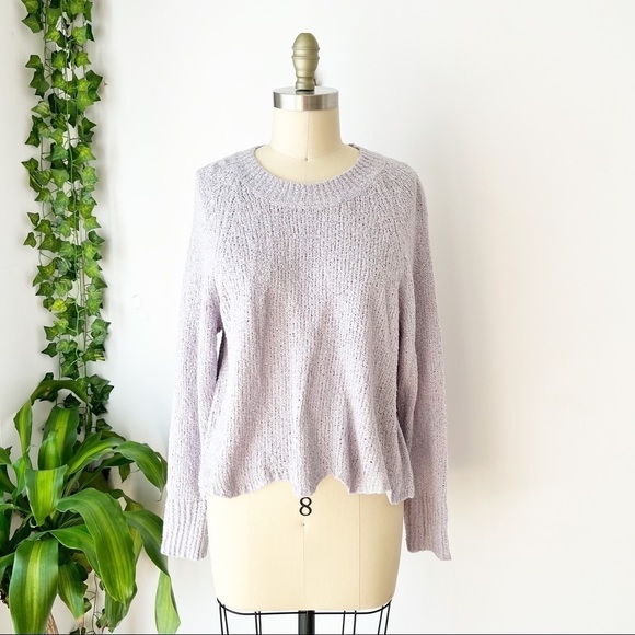 Stitch Fix Sweaters - Stitch Fix Lilac Scallop Hem Cropped Sweater Cute lavender purple